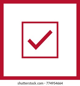 Tick isolated minimal vector icon. Checkbox flat line icon for websites and mobile minimalistic flat design.
