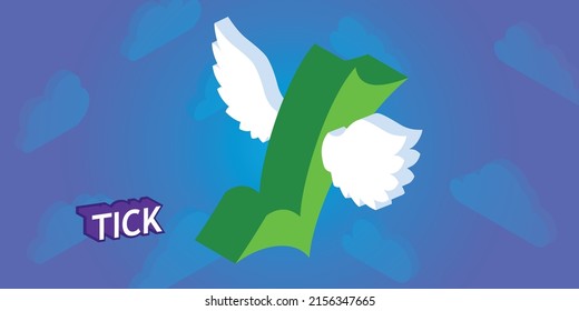 Tick isometric design icon. Vector web illustration. 3d colorful concept