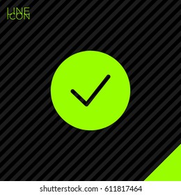 Tick line vector icon
