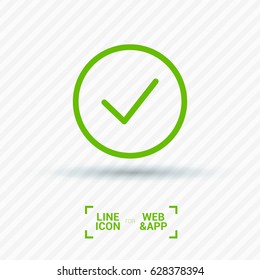 Tick line vector icon