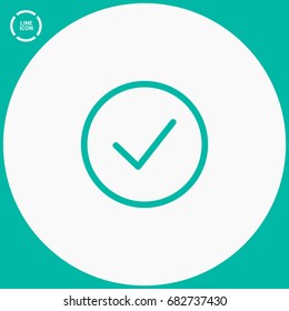 Tick line vector icon