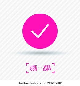 Tick line vector icon