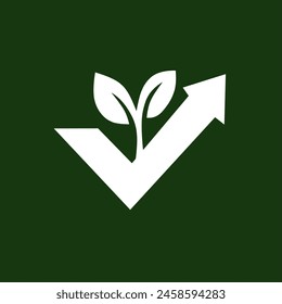 tick logo, up arrow logo, leaf concept.stock vector