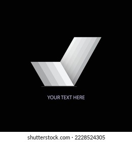 Logotipo de marca en tonos grises, logotipo vectorial,