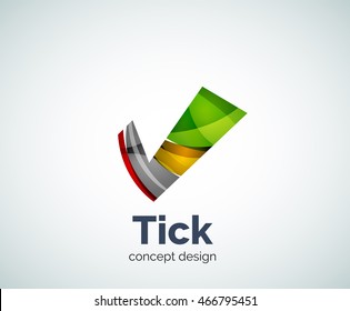 Tick logo template, abstract business icon