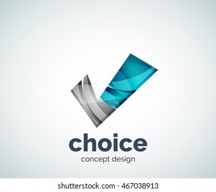 Tick logo template, abstract business icon