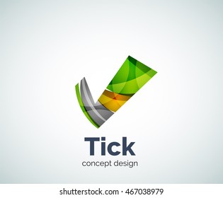 Tick logo template, abstract business icon