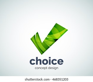 Tick logo template, abstract business icon