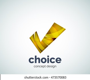 Tick-Logo-Vorlage, abstraktes Business-Symbol