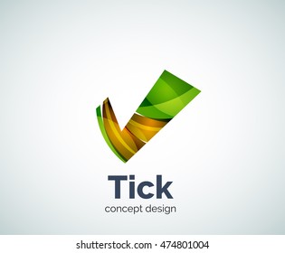 Tick logo template, abstract business icon
