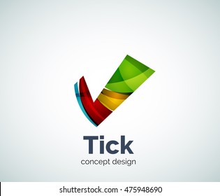 Tick logo template, abstract business icon