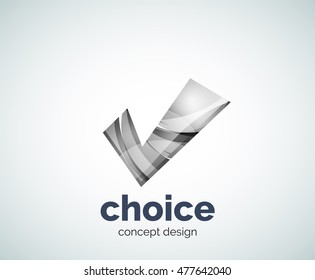Tick logo template, abstract business icon