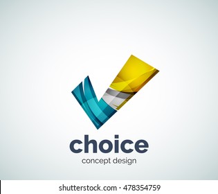 Tick logo template, abstract business icon