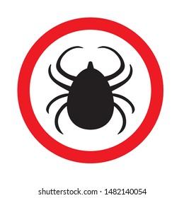 tick lyme insect warning icon- vector illustration