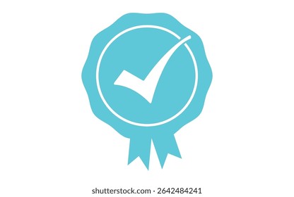 Tick Mark Approved certificate Vector art icon isolated on white background