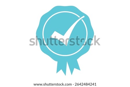 Tick Mark Approved certificate Vector art icon isolated on white background