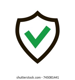 Tick mark approved icon isolated on white background. Vector illustration