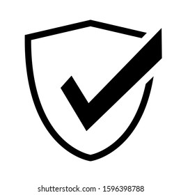 Tick mark approved icon vector on white background.