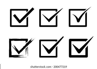 tick (mark) box icons. vector set. eps8