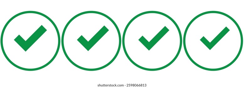 tick mark with checkbox icon. green checkmark sign for app, ui, website. vector illustration on transparent background.