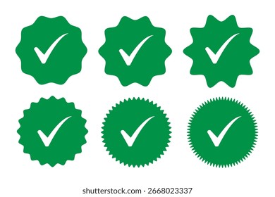 tick mark with checkbox icon. green checkmark sign for app, ui, website. vector illustration on transparent background.