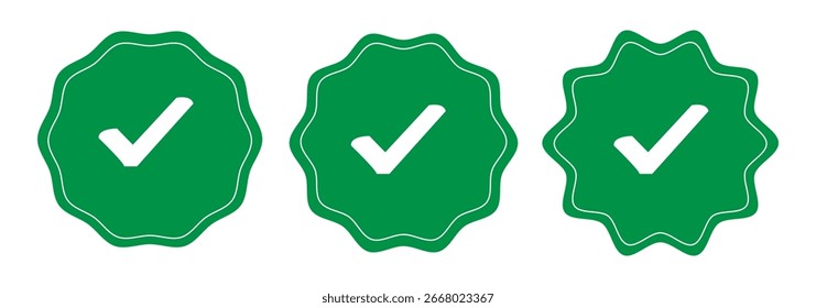 tick mark with checkbox icon. green checkmark sign for app, ui, website. vector illustration on transparent background.