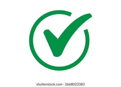 tick mark with checkbox icon. green checkmark sign for app, ui, website. vector illustration on transparent background.