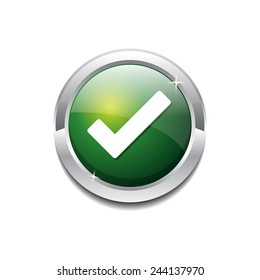 Tick Mark Circular Green Vector Web Button Icon