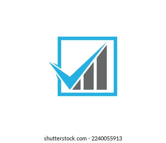 Diseño del logotipo "Marcar finanzas". Icono de vectores de inversión y contabilidad creativa.