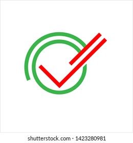 Tick Mark Icon, Check Mark, Right Mark, Vector Art Illustration