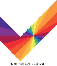 tick mark icon with the color wheel has twelve colors inside, tick mark icon vector illustration.