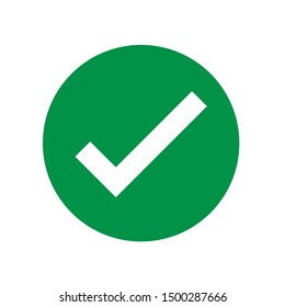 Tick Mark Icon, Flat Illustration Of Check Mark – Vector