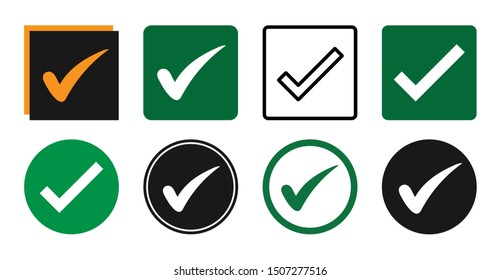 Tick Mark Icon, Flat Illustration Of Check Mark – Vector