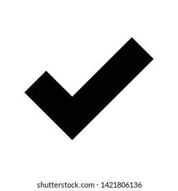 Tick mark icon flat vector illustration design isolated on white background
