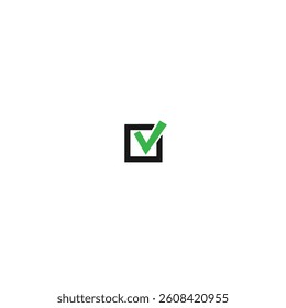 Tick mark icon logo flat vector design