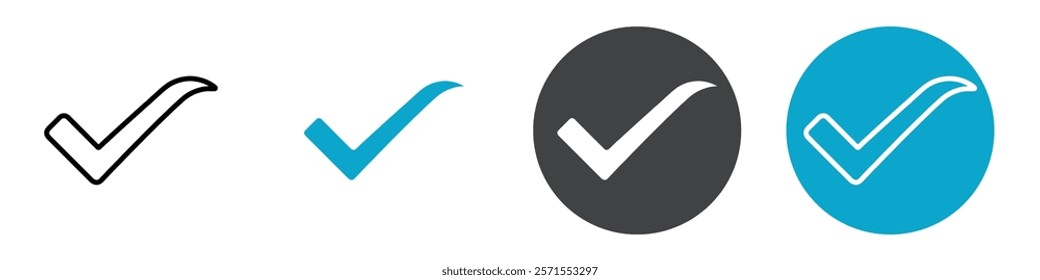 tick mark icon Vector illustration in black