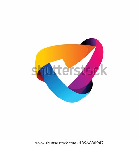 Tick mark logo with modern concept