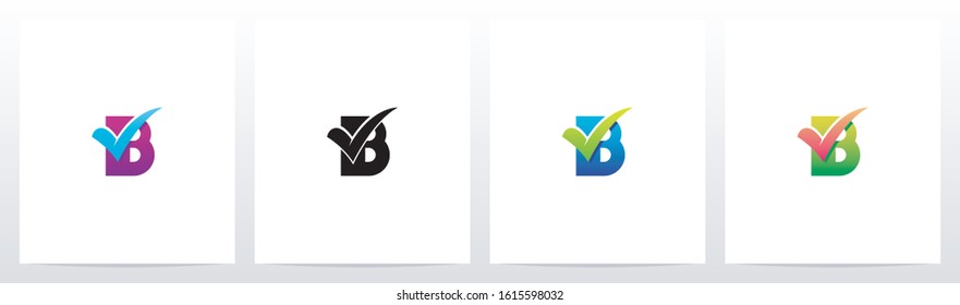 Tick Mark On Letter Logo Design B