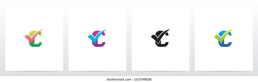 Tick Mark On Letter Logo Design C