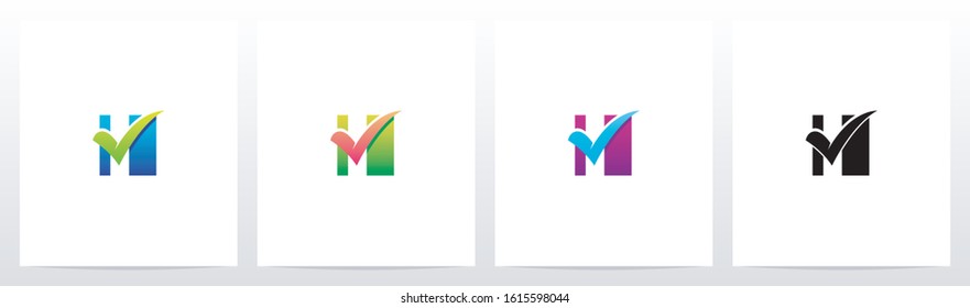 Tick Mark On Letter Logo Design H