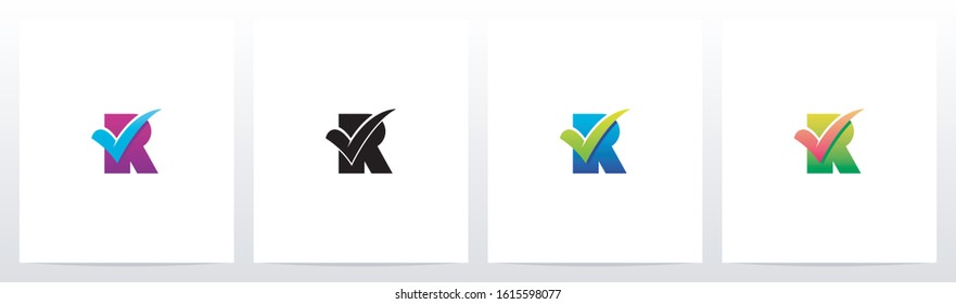 Tick Mark On Letter Logo Design R