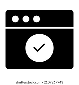 Markieren auf einer Webseite, die das Konzept einer genehmigten Website symbolisiert

