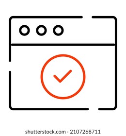 Markieren auf einer Webseite, die das Konzept einer genehmigten Website symbolisiert

