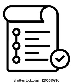 Tick mark over paper sheet is checklist 
