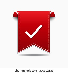 Tick Mark Red Vector Icon Design