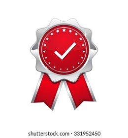 Tick Mark Red Vector Icon Design
