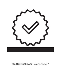 Tick mark symbol. Circle with check mark shape vector icon. Vector illustration eps 10