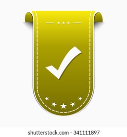 Tick Mark Vector Yellow Web Icon