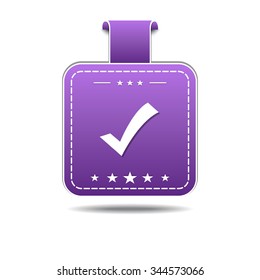 Tick Mark Violet Vector Icon Design