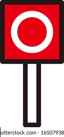 Tick mark written on signboard to answering multiple choice question.Isolated vector illustration image.